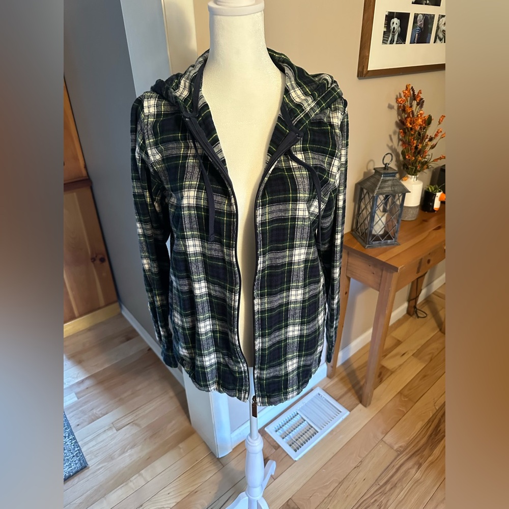 Flannel- light Llbean relaxed hooded flannel